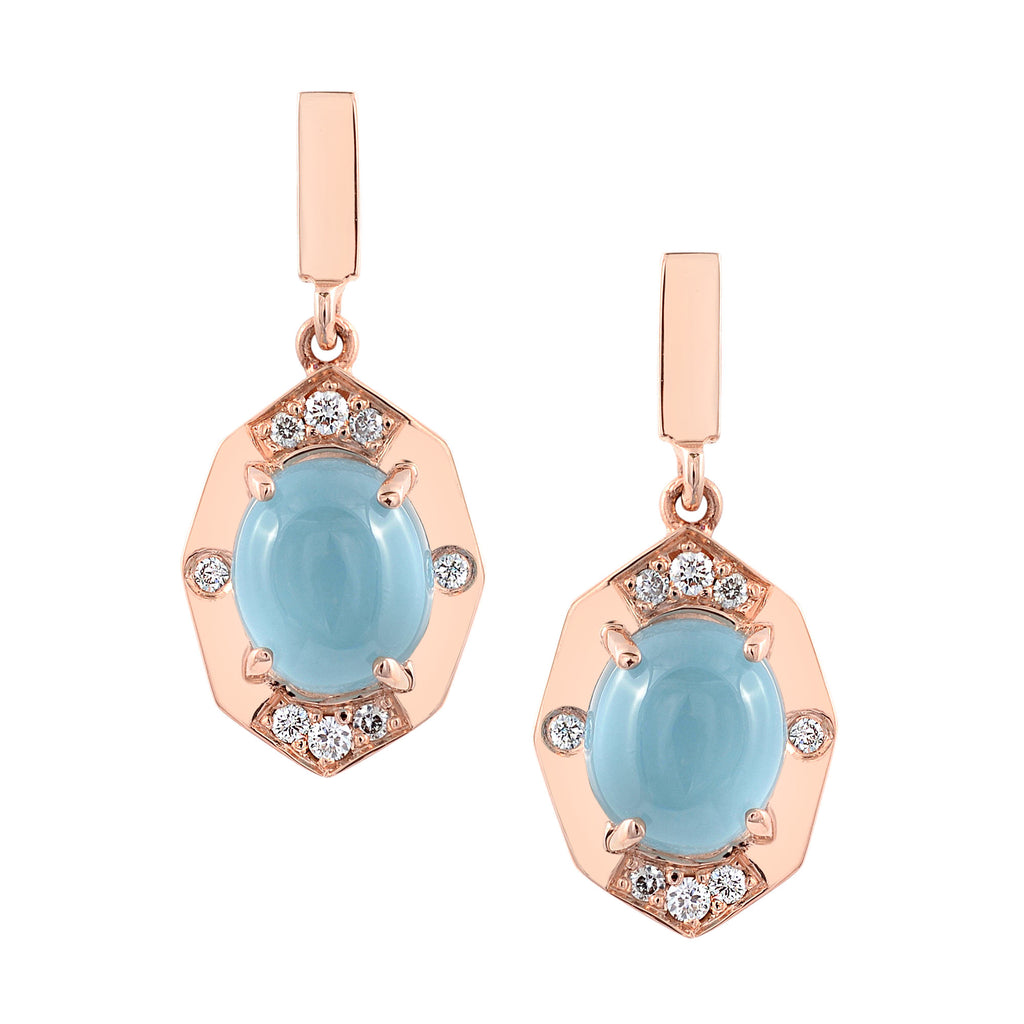 Small Aquamarine and Diamond Drop Earrings | Affinity Sans Series | Irthly