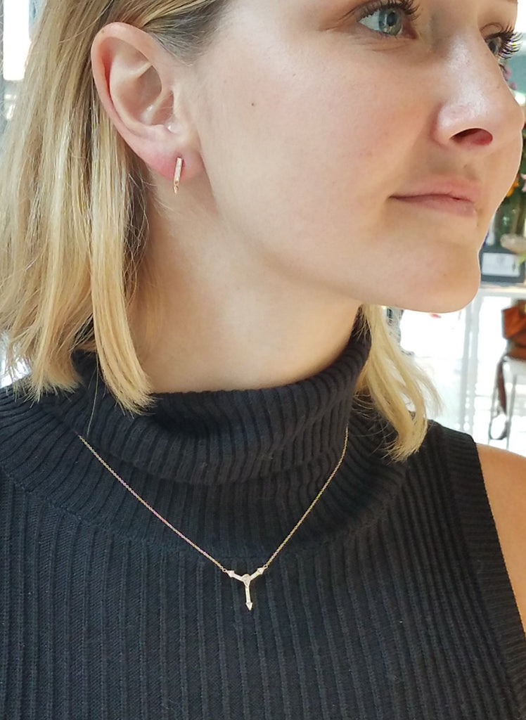 Tri Directional Diamond Necklace in Gold | TryLove Sans | Irthly