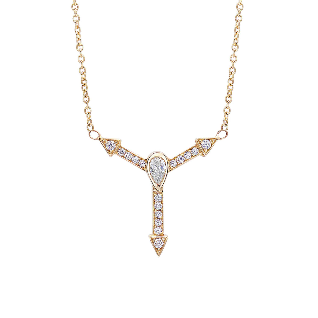Tri Directional Diamond Necklace in Gold | TryLove Sans | Irthly